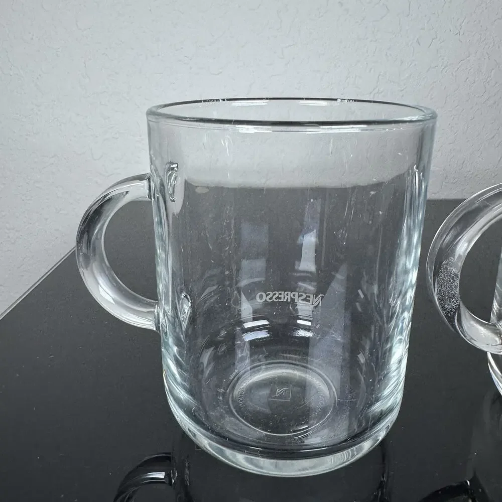 Nespresso Clear Glass Coffee Mug Set 13 fl oz Solid Color 4